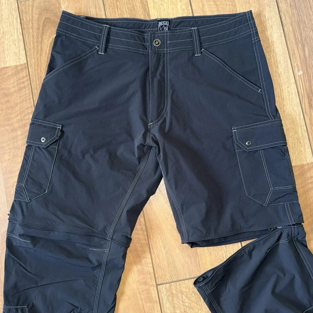 Men's Kuhl Renegade Convertible Stealth Zip Off Hiking Cargo Pants Size 36x32